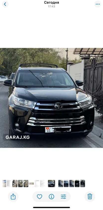 Toyota Highlander 2019, Бишкек